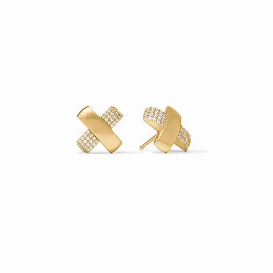 Julie Vos "Catalina Pave X Stud"- Pave Cubic Zirconia
