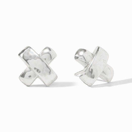 Julie Vos “Catalina X” Silver Stud Earrings