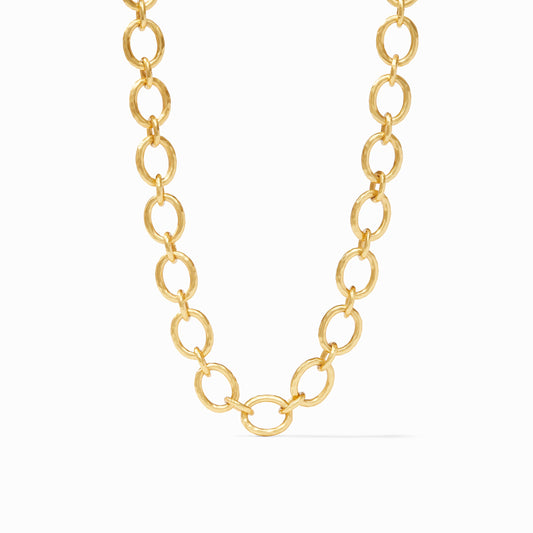 Julie Vos "Catalina" Demi Link Necklace- Gold Pearl