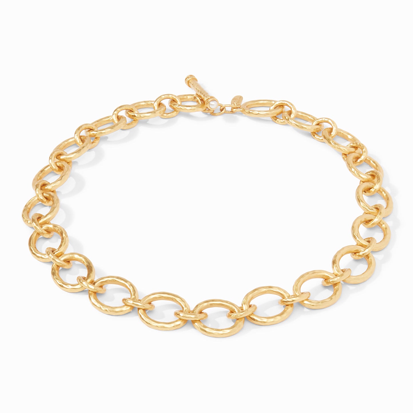 Julie Vos "Catalina" Demi Link Necklace- Gold Pearl