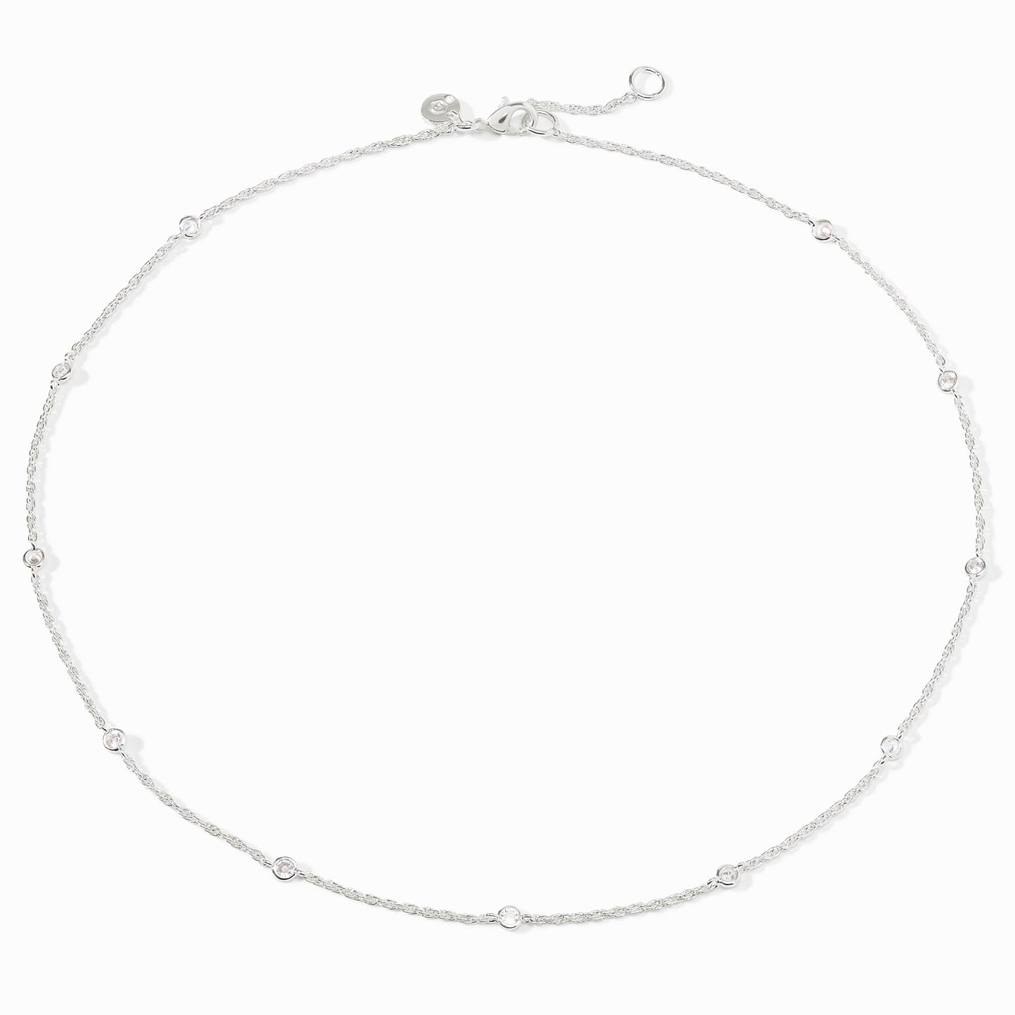 Julie Vos “Celeste” Silver Delicate Station Necklace-CZ