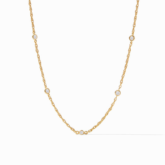 Julie Vos “Celeste” Delicate Station Necklace-Cubic Zirconia