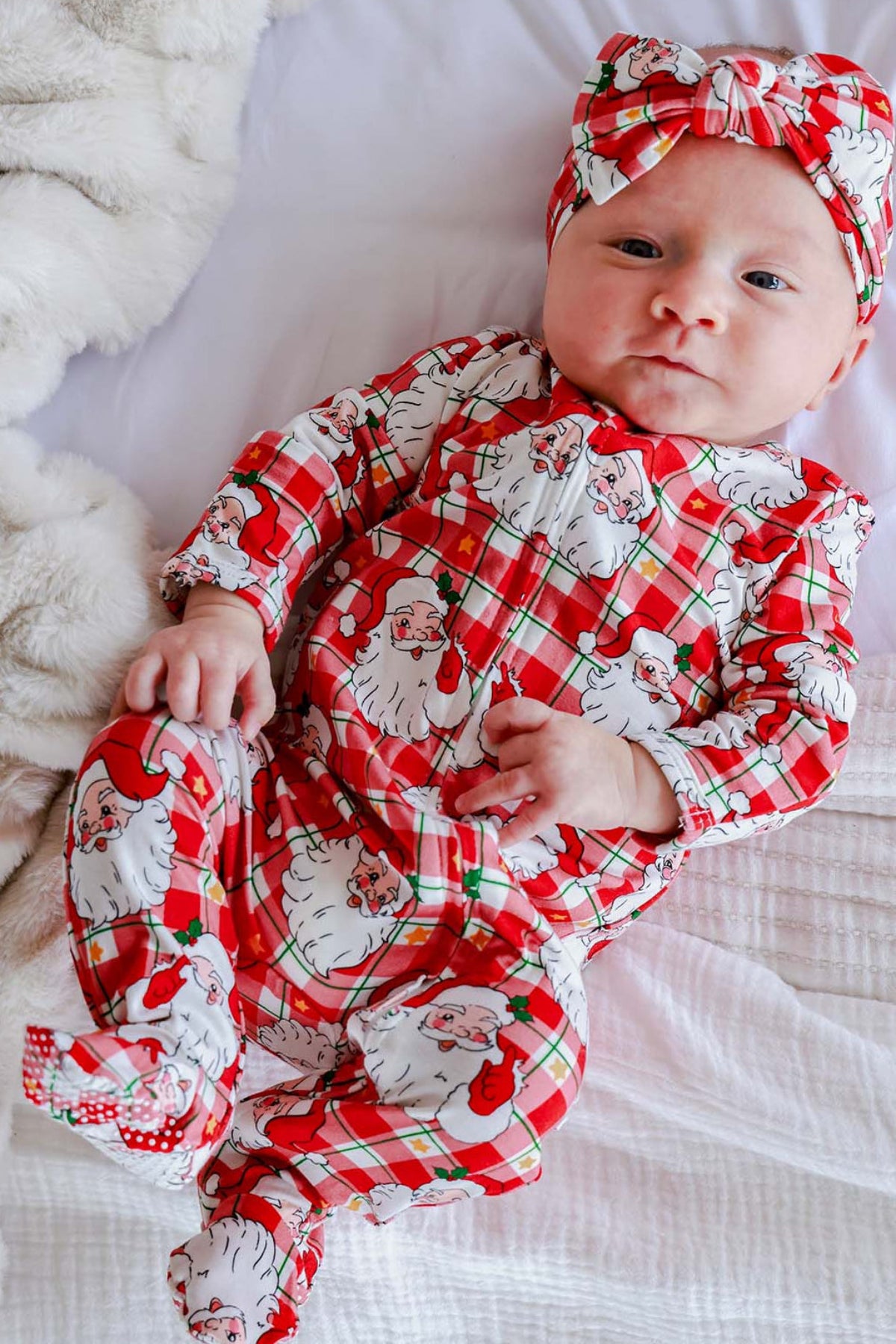Caden Lane Zipper Footie-Cozy Claus