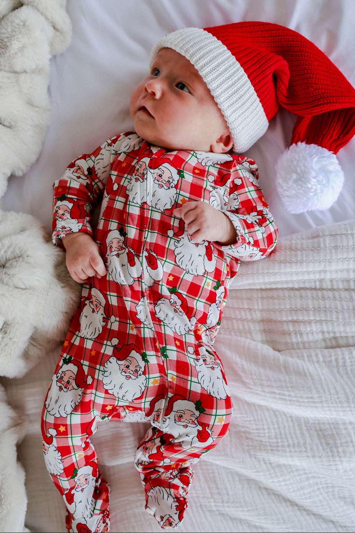 Caden Lane Zipper Footie-Cozy Claus