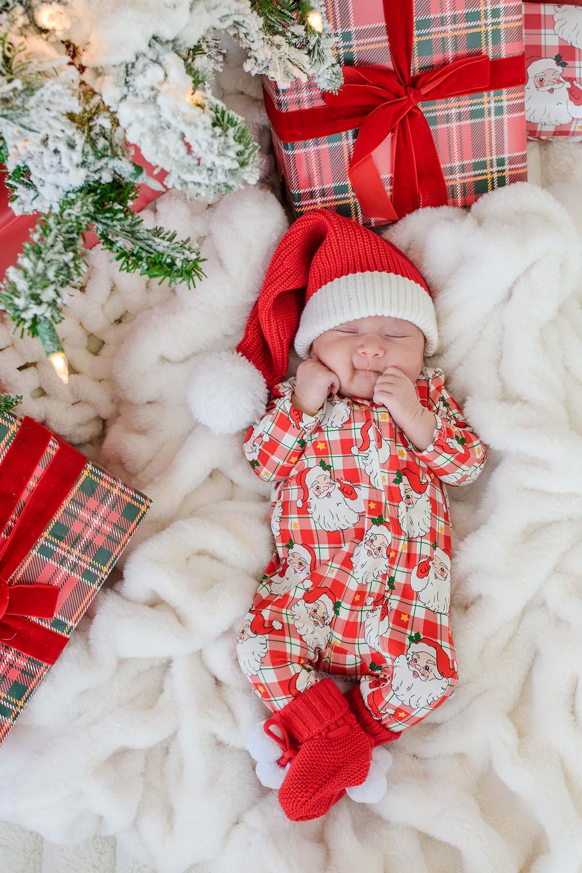 Caden Lane Zipper Footie-Cozy Claus