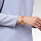 Julie Vos Crescent Stone Bangle - Gold/Pearl