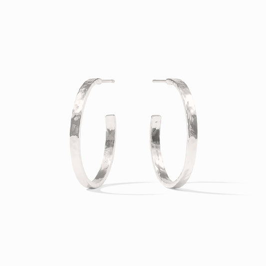 Julie Vos “Crescent” Silver Hoop Earrings -Medium