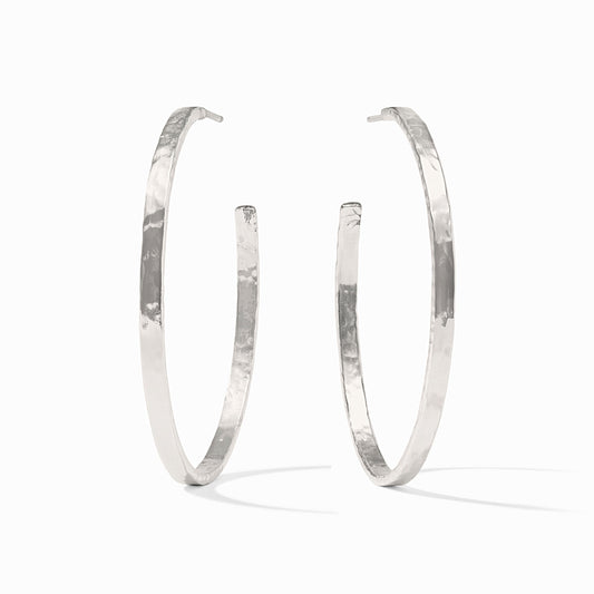 Julie Vos “Crescent” Silver Hoop Earrings -XLarge