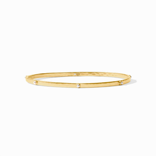 Julie Vos Crescent Stone Bangle - Gold/Pearl