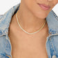Melinda Maria “Baroness” Tennis Necklace Gold/White