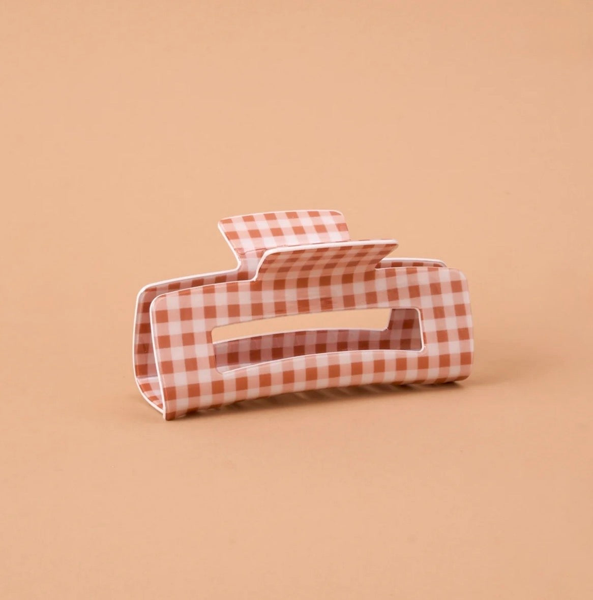 The Darling Effect Claw Clip-Maple Gingham
