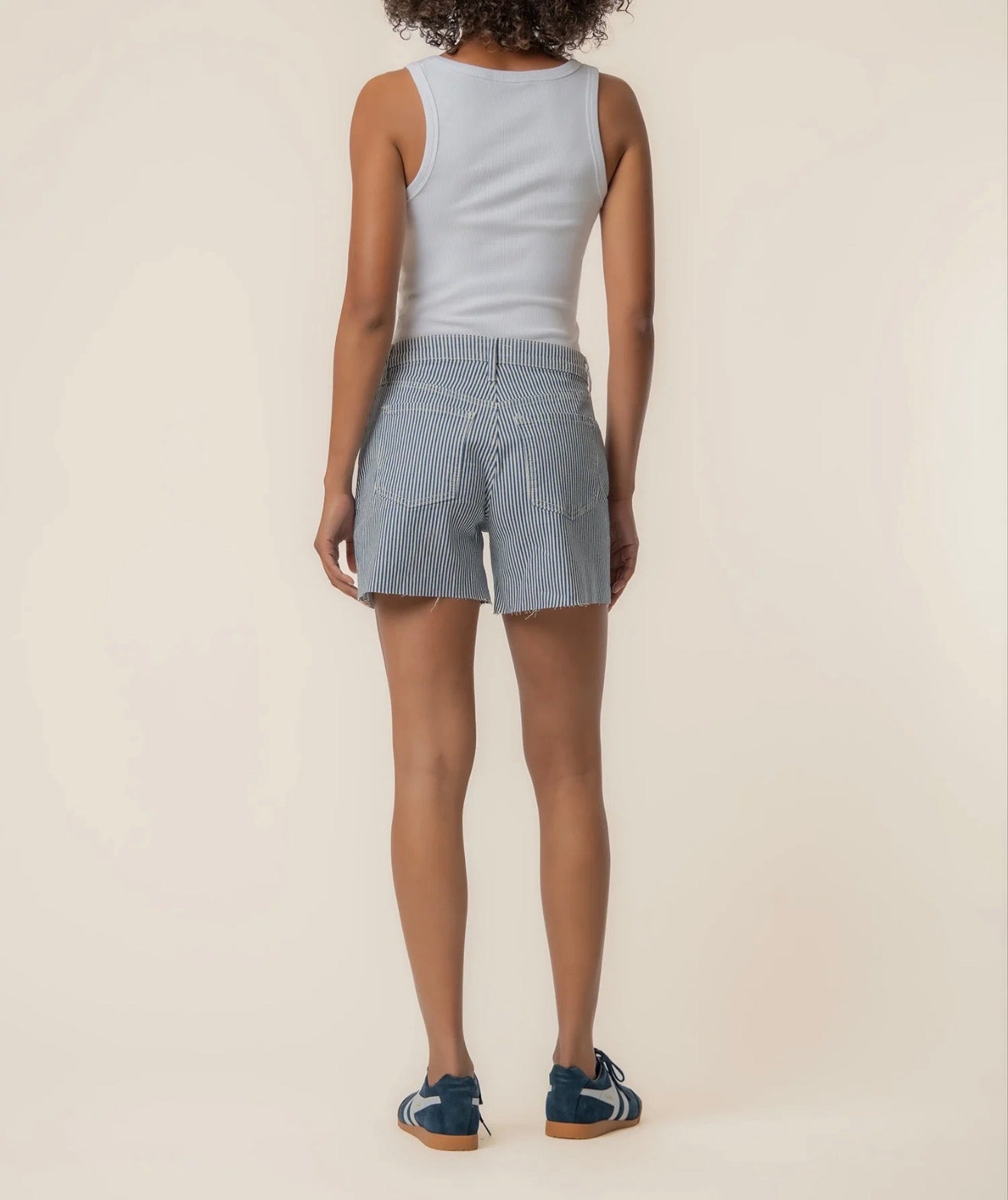 Kut from the Kloth "Jane" High Rise Long Short-Navy/Ivory