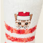PJ Salvage Cozy Ski Jammie Classic Crew Socks-Feline Festive