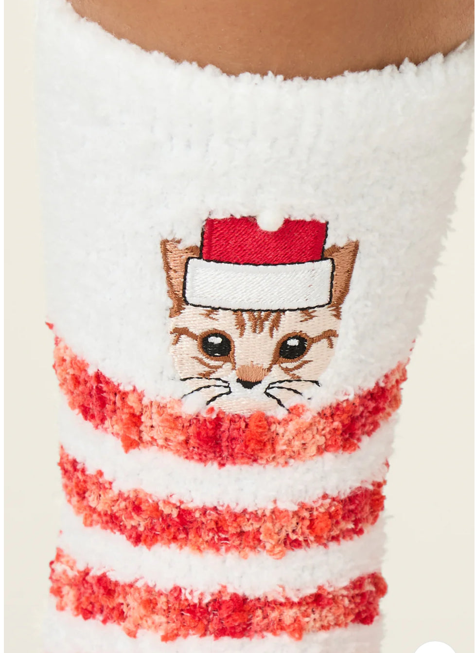 PJ Salvage Cozy Ski Jammie Classic Crew Socks-Feline Festive