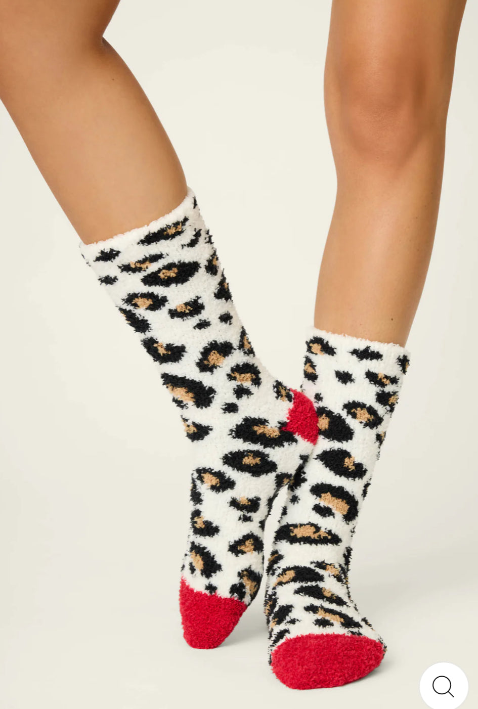 PJ Salvage Cozy Crew Socks-Cheetah