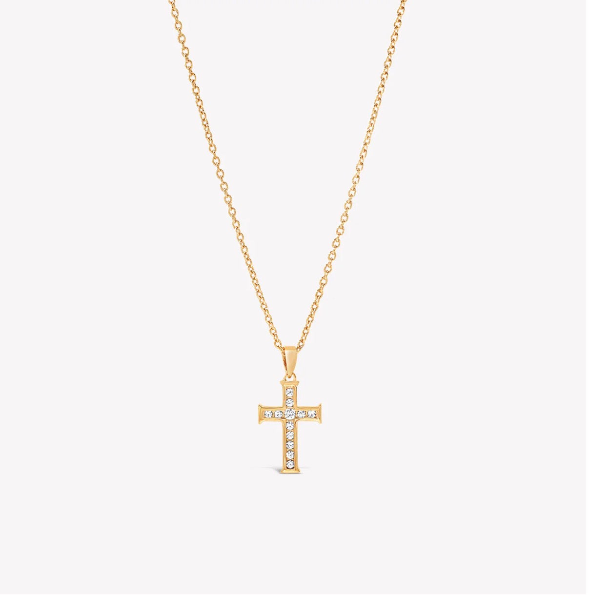 Rizen Luminous Cross Pendant Necklace-Gold