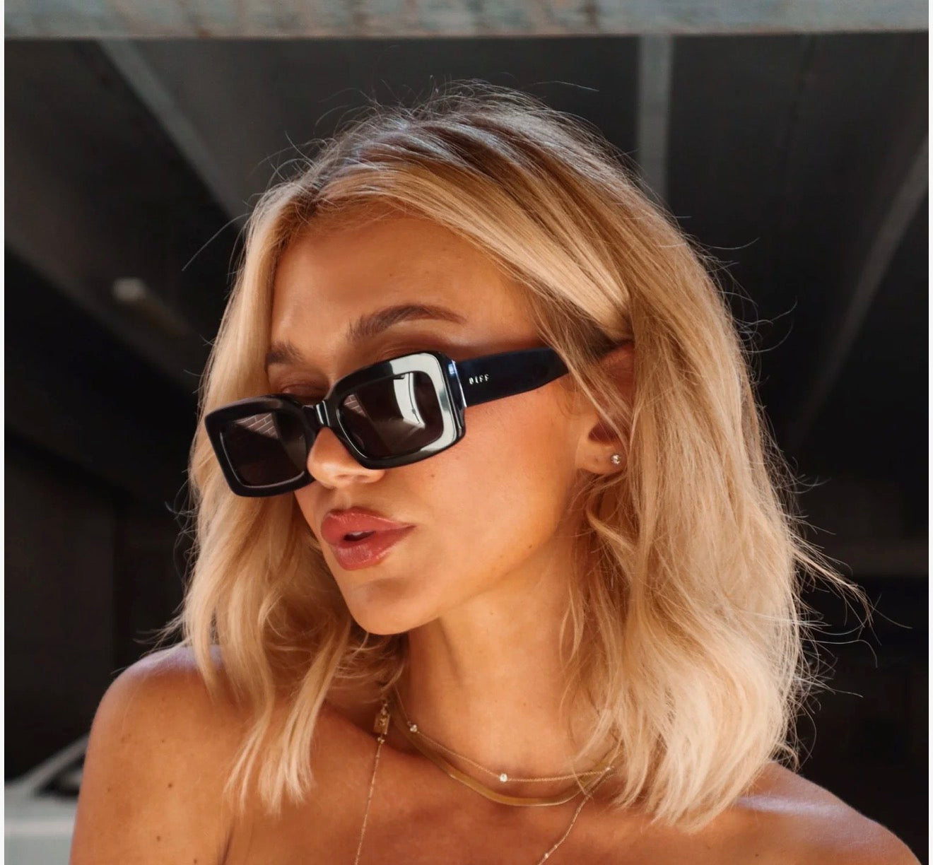 Diff Eyewear “Indy” Black Grey Polarized Sunglasses