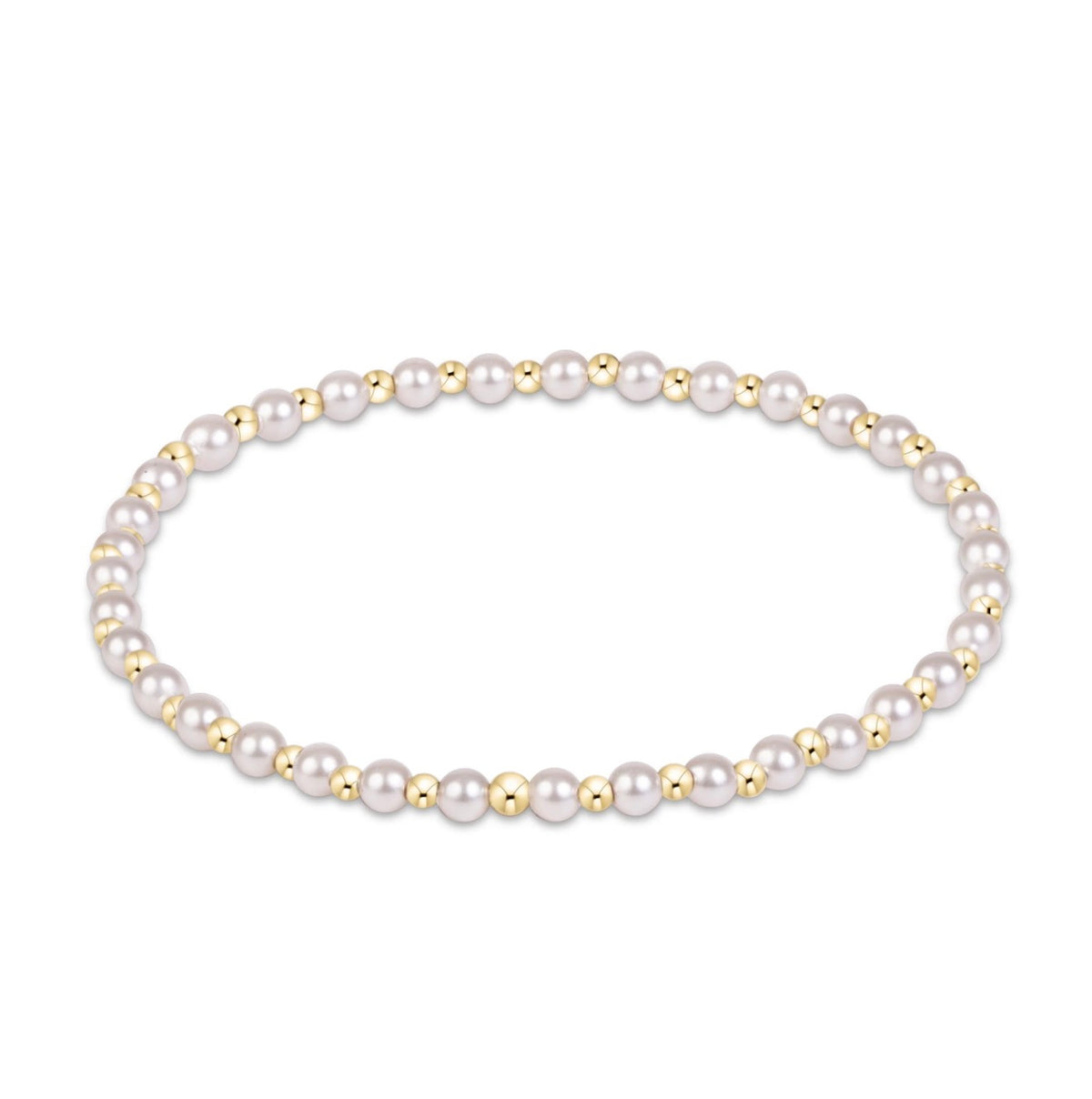 Enewton "Grateful" Pattern 3mm Bead Bracelet-Pearl