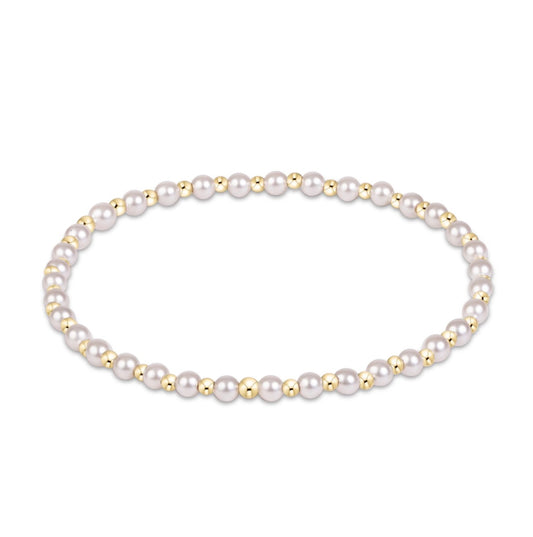 Enewton "Grateful" Pattern 3mm Bead Bracelet-Pearl