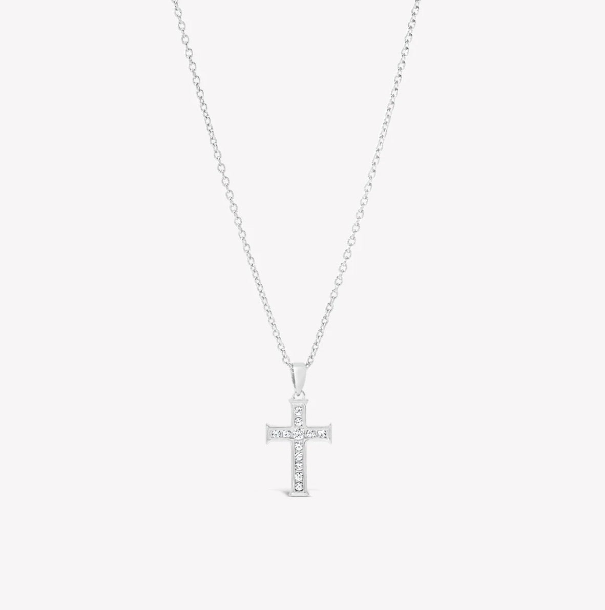 Rizen Luminous Cross Pendant Necklace-Silver