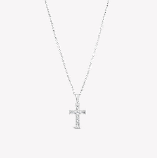 Rizen Luminous Cross Pendant Necklace-Silver