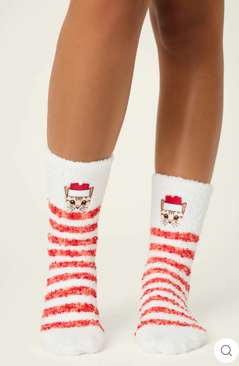 PJ Salvage Cozy Ski Jammie Classic Crew Socks-Feline Festive