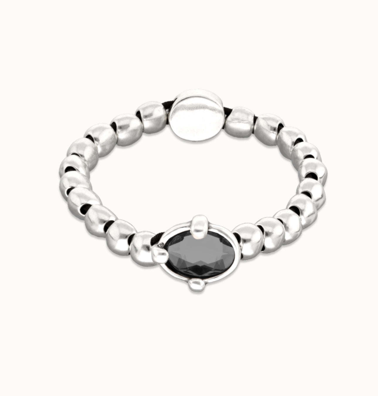 Uno de 50 “Ser Deslumbrante” (be stunning) Stretch Bracelet- Silver/Black