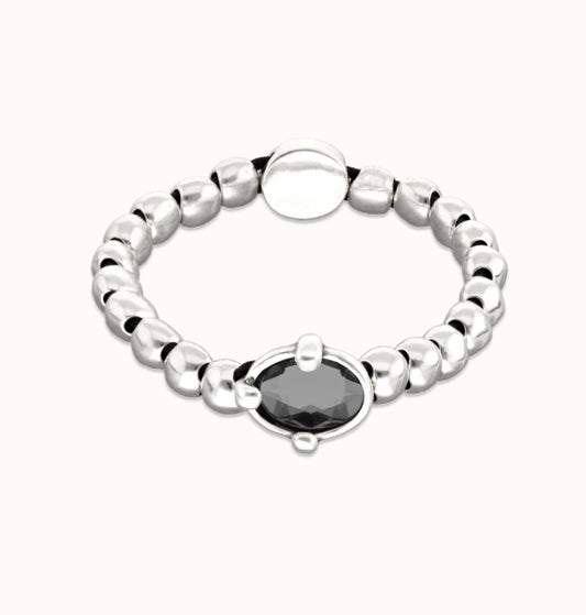 Uno de 50 “Ser Deslumbrante” (be stunning) Stretch Bracelet- Silver/Black