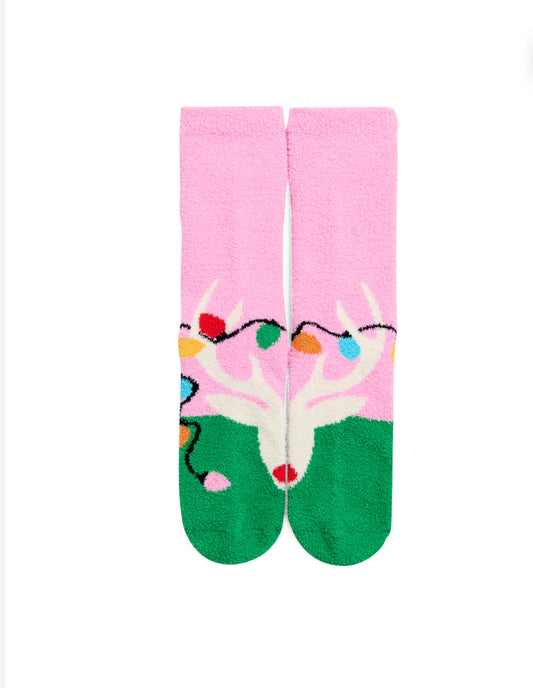 Shiraleah "Reindeer" Socks-Pink