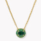 Kendra Scott Bella Short Pendant Necklace-Gold Dark Green Crystal