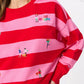 Shiraleah "Gifting" Embroidered Sweatshirt-Red/Pink
