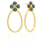 Capucine de Wulf “Berry Clover” Teardrop Earrings-Gold/Blue Labradorite