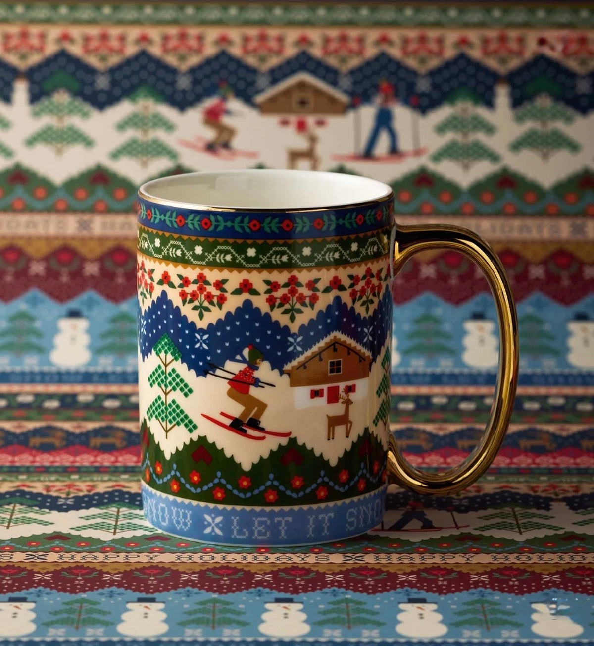 Rifle Paper Co. "Ski Chalet" Porcelain Mug