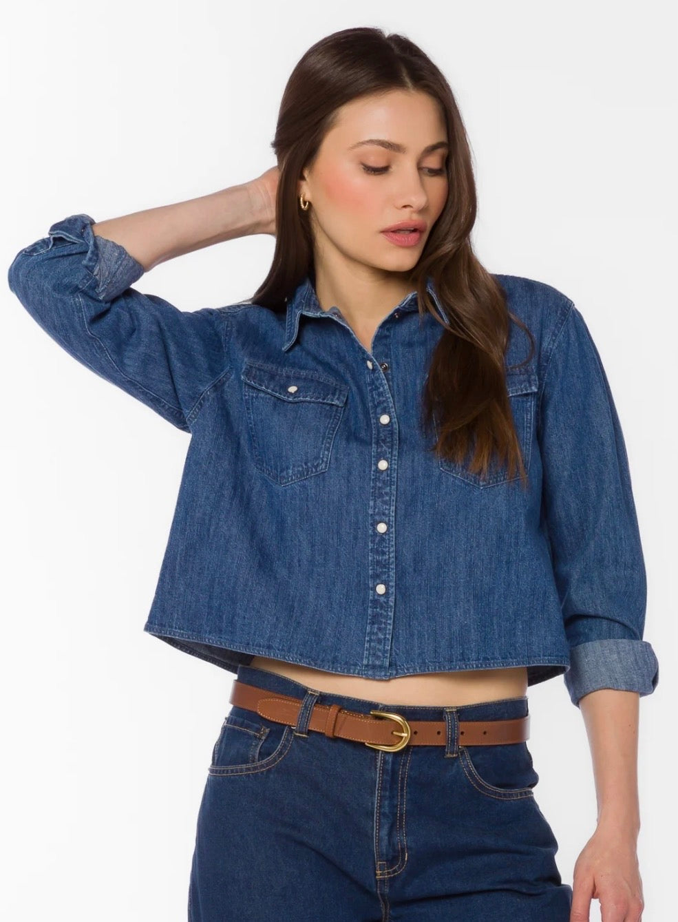 Velvet Heart "Wilson" L/S Pearl Button Top- Calva