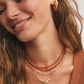 Kendra Scott Longhorn Short Pendant Necklace-Gold/Orange Magnesite