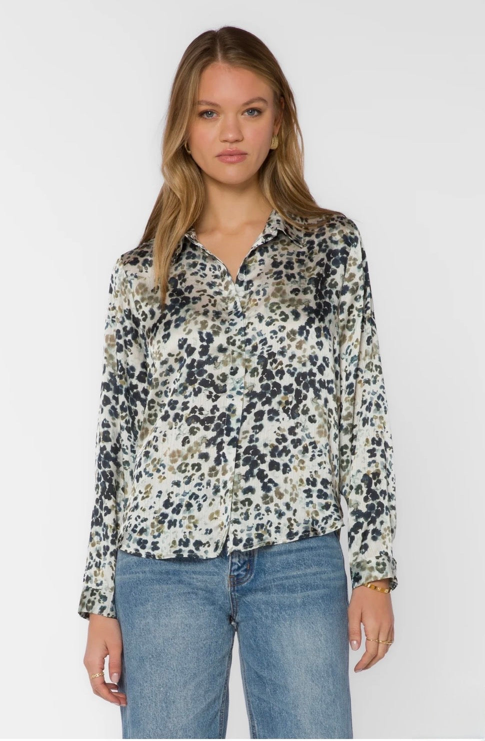 Velvet Heart "Natalie" Top-Handpainted Leopard