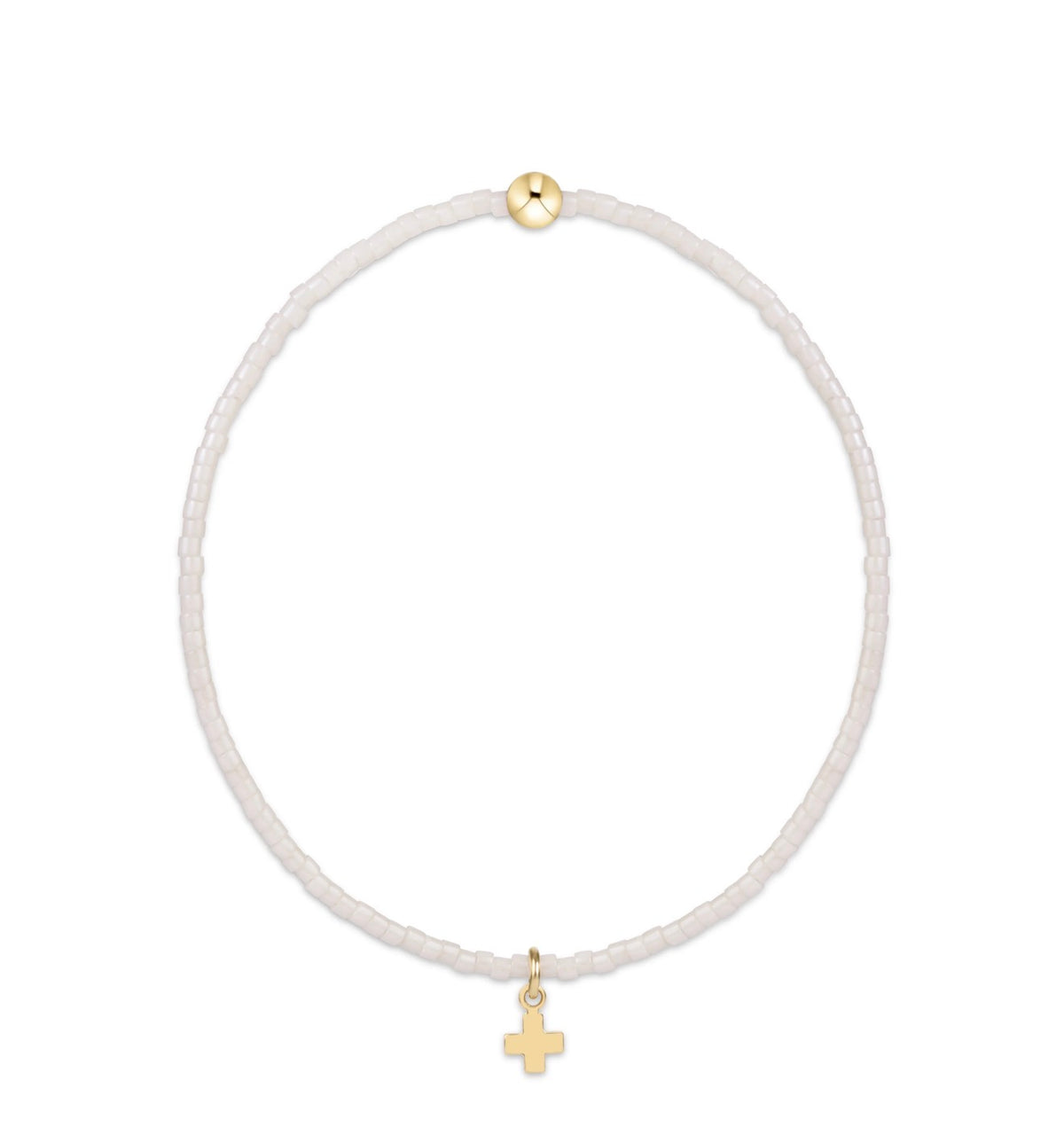 Enewton “Hope Classic” Signature Cross Small Gold Charm Bracelet - Milkshake