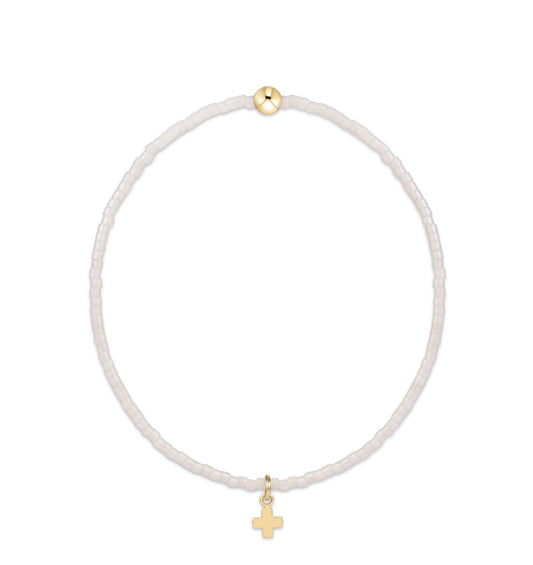 Enewton “Hope Classic” Signature Cross Small Gold Charm Bracelet - Milkshake