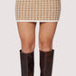 Lost + Wander "Camille" Mini Skirt- Gold/Cream