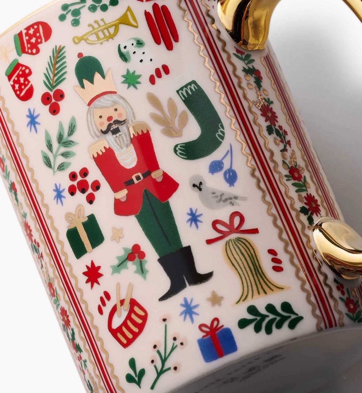 Rifle Paper Co. "Holly Jolly Nutcracker" Porcelain Mug Set (set of 2)