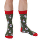 Living Royal Men's Bamboo Crew Socks-Cool Santa