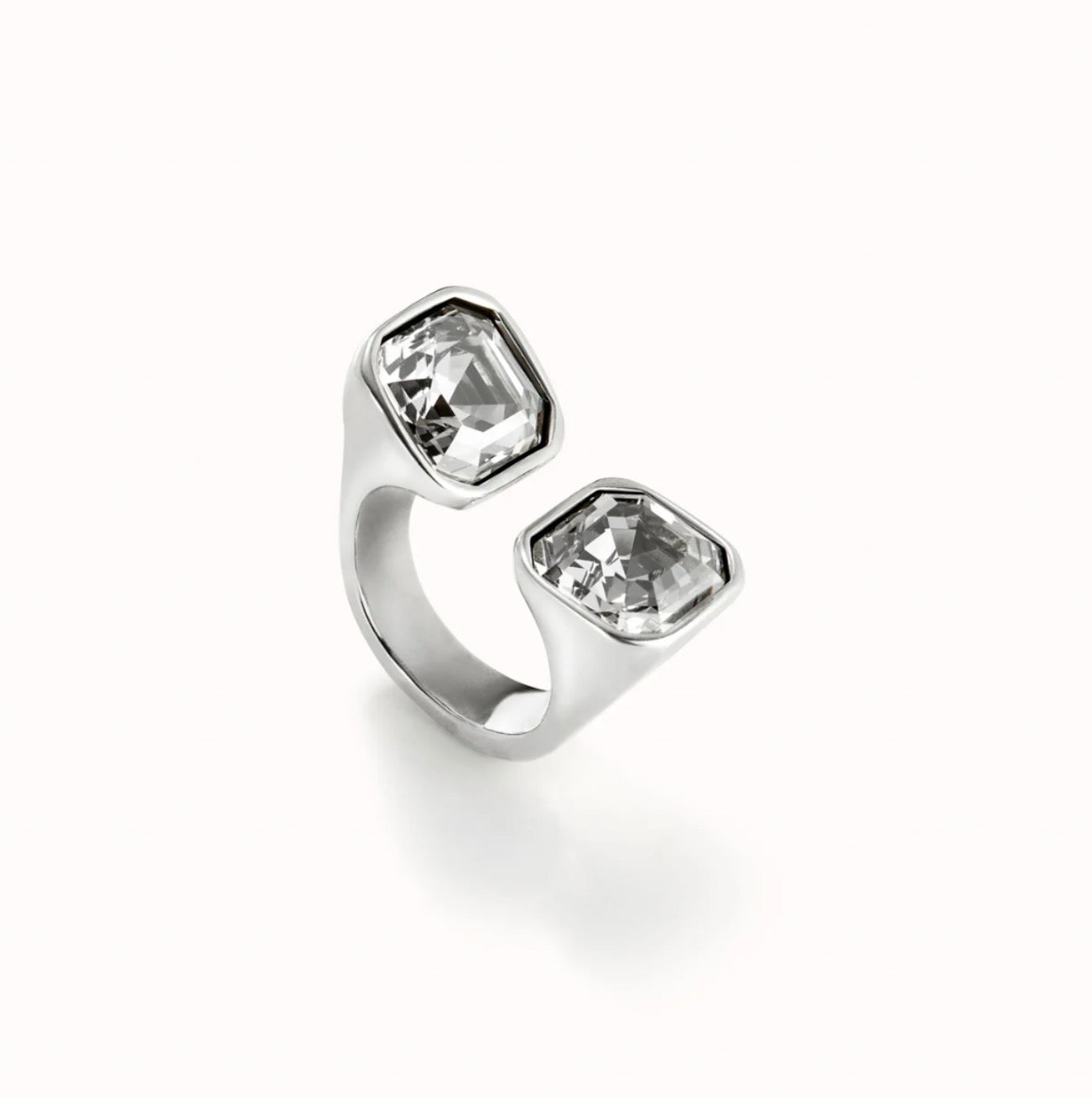 Uno de 50 "Be Without Complex" Ring-Silver/Clear