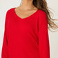 PJ Salvage Textured Essentials Long Sleeve Top-Red