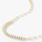 Melinda Maria “Not Your Basic Samantha” Tennis Necklace Gold/White