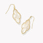 Kendra Scott Abbie Pave Frame Drop Earrings - Gold Ivory Mother of Pearl