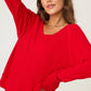 PJ Salvage Textured Essentials Long Sleeve Top-Red