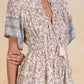 Elan S/S V-Neck Midi-Blue Whimsy Print
