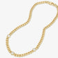 Melinda Maria “Julian Triple Diamond” Cuban Chain Necklace Gold/White