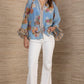 Hale Bob "Aura" L/S Voile Blouse-Blue