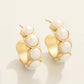 Spartina 449 Anna Petite Hoop Earrings-Pearl